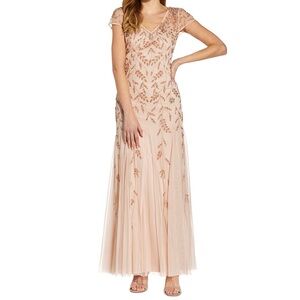 Adrianna Papell Embellished Godet Gown